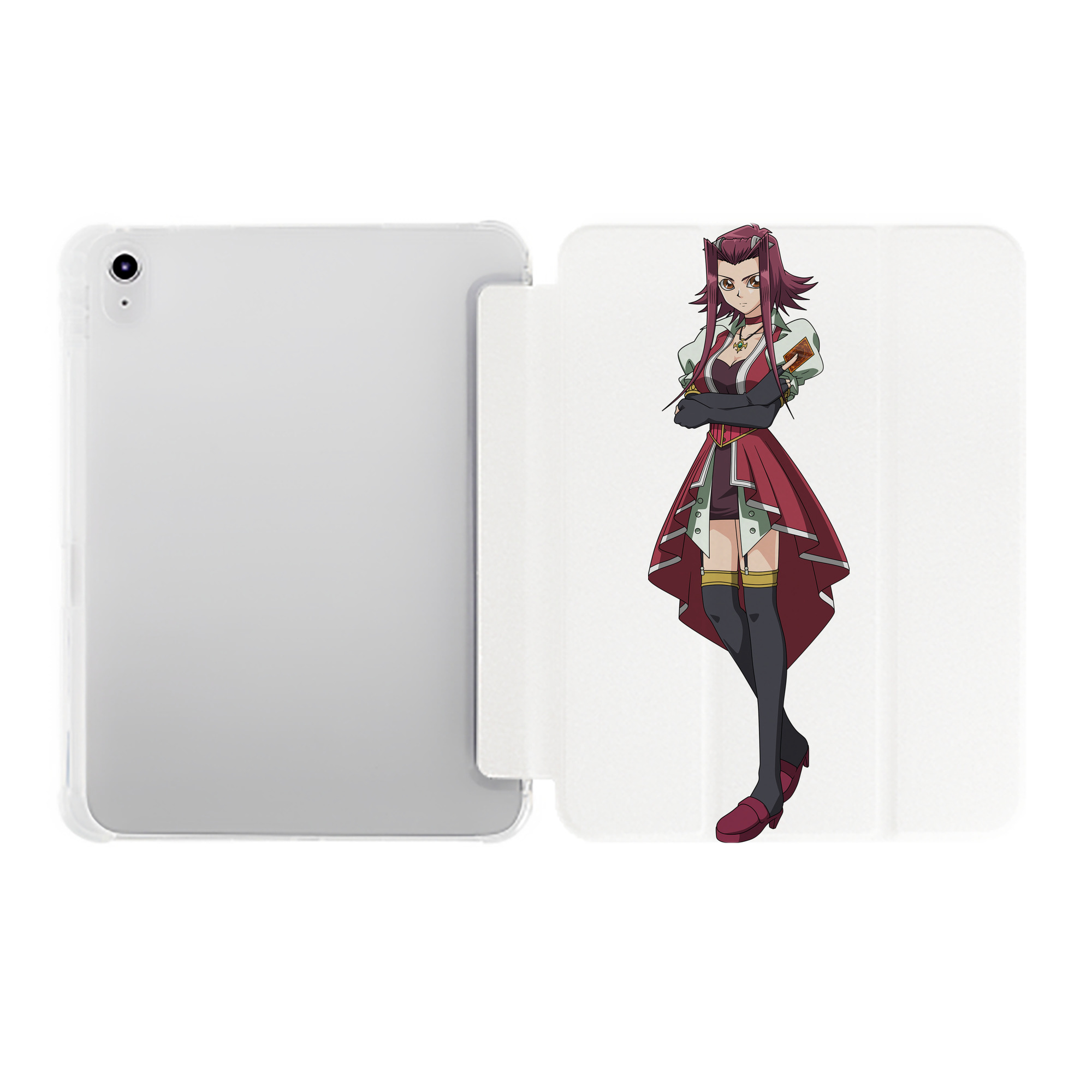 （画像用） 遊☆戯☆王 Yu-Gi-Oh! IPad ケース ペン収納付き 三つ折りスタンド PUレザー×シリコン 対応機種9.5/10.5/10.9インチ